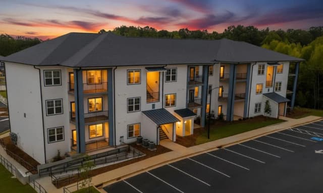 The Leila at Demorest - A cozy 142-unit community offering chef-style kitchens, community pool, fitness center, and pet-friendly amenities with 24-hour maintenance.